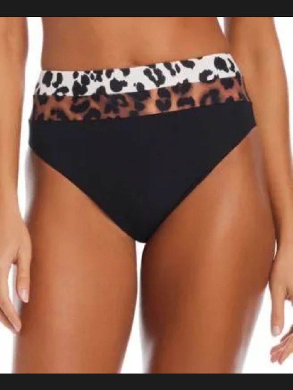 NWT Bar III In My Skin High-Leg Bikini Bottoms - Leopard Mix - Small